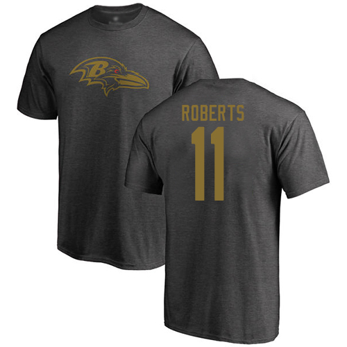 Men Baltimore Ravens Ash Seth Roberts One Color NFL Football #11 T Shirt->nfl t-shirts->Sports Accessory